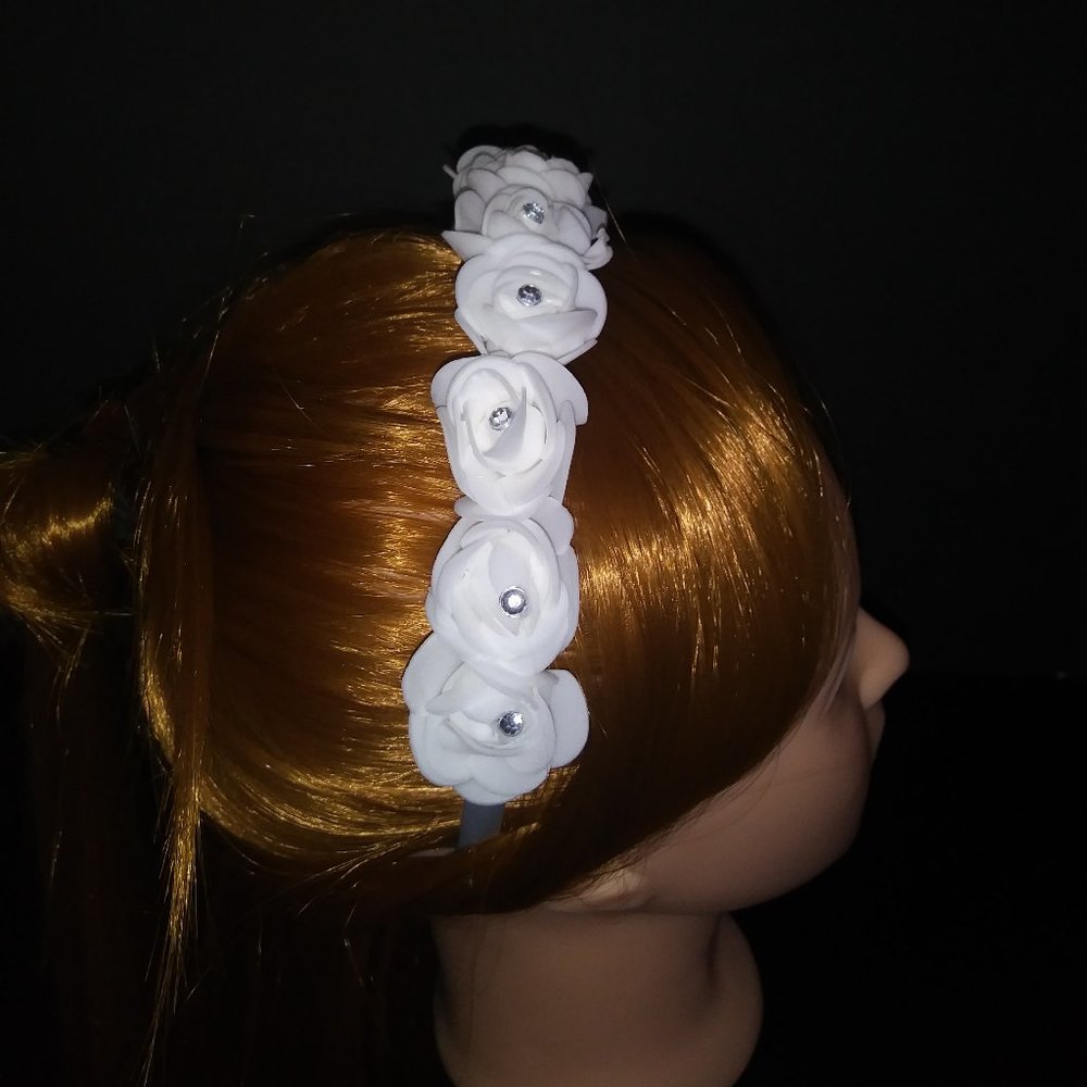 White flower crown, flower girl crown, flower crown wedding